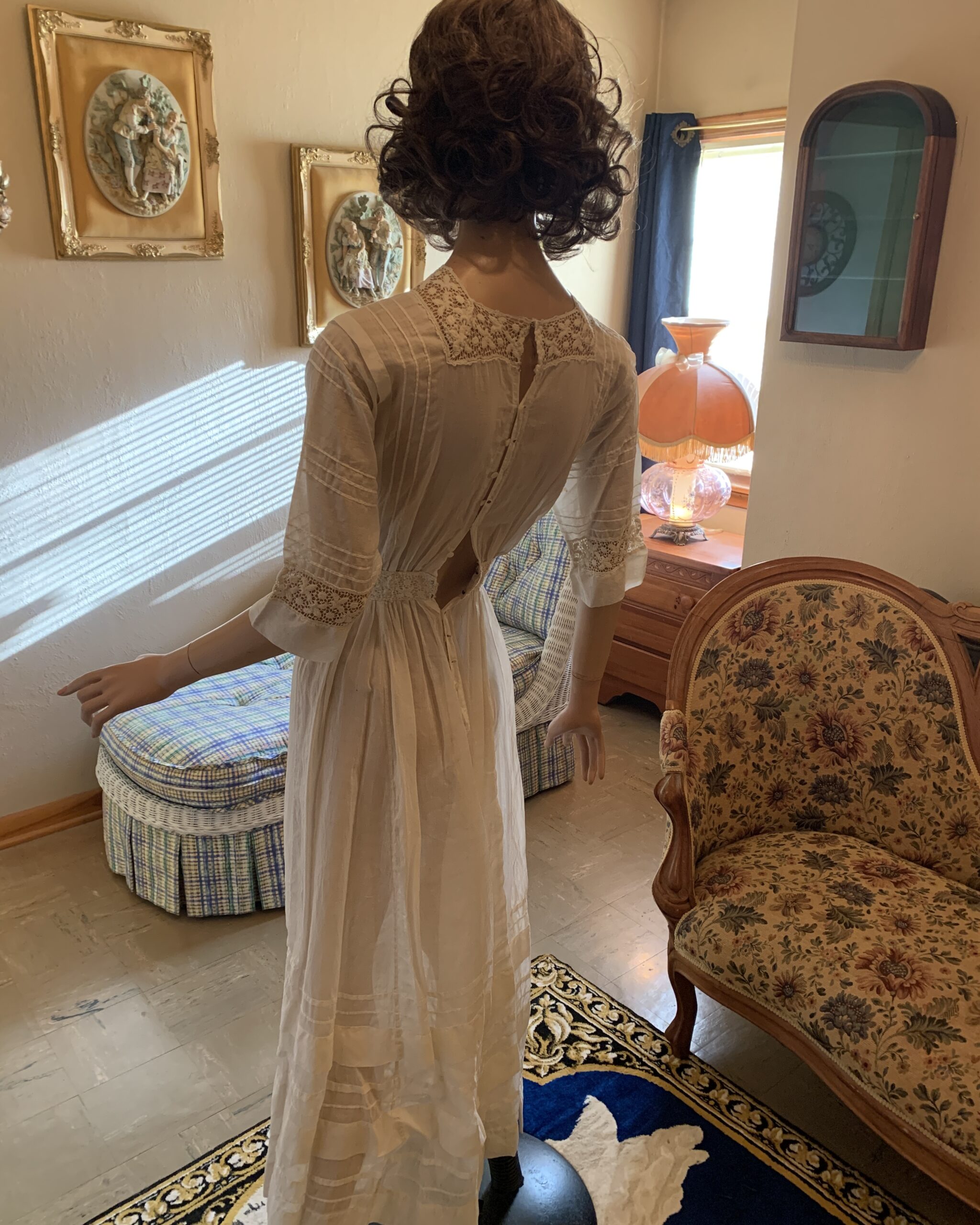 Edwardian White Cotton Day Dress with Lace Yoke | c. 19051912 | Revolving Vintage Closet Edwardian White Cotton Day Dress with Lace Yoke | c. 19051912 | Revolving Vintage Closet