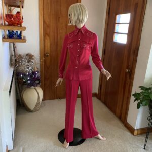 1970s Manning Silver Studded Western Pant Suit — Las Vegas