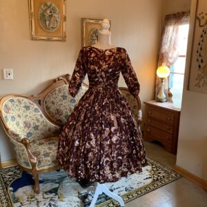 1950s Carol Craig Abstract Floral Day Dress