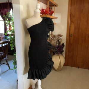 Vintage Nancy Bracoloni Black Popcorn Dress 1980’s