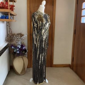 Old Hollywood Bombshell Beaded Gown 1980’s