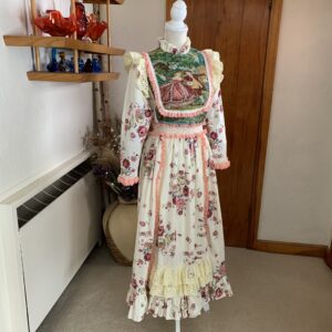 Vintage Victorian Whimsical Embroidered Prairie Dress