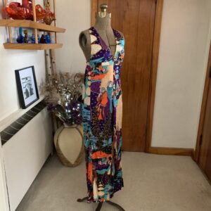 Vintage Funky Novelty Print Dress with Hot Shorts Two Piece Set