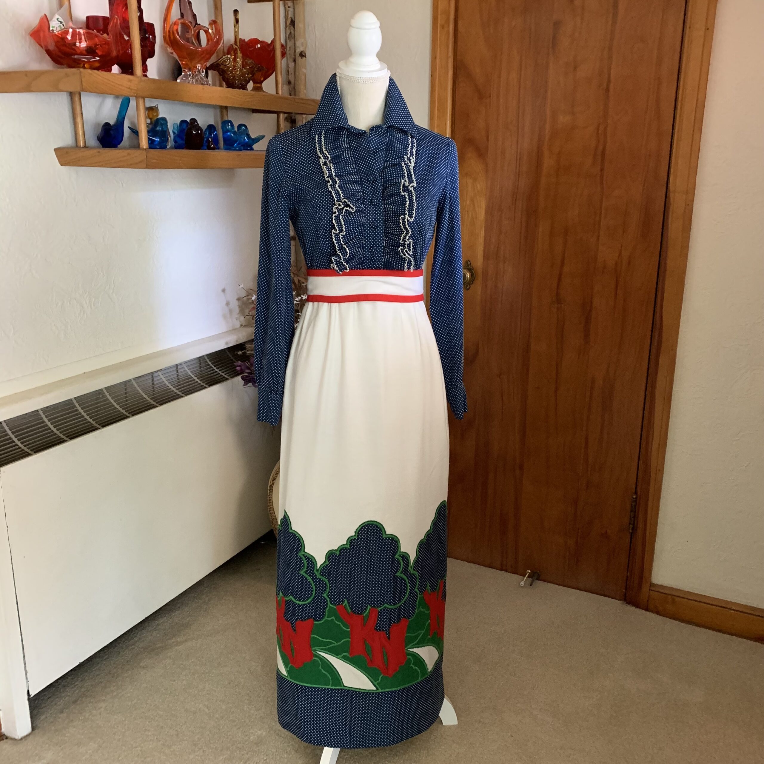 Vintage Eleanor Brenner Appliqué Maxi Dress 1970’s - Image 2