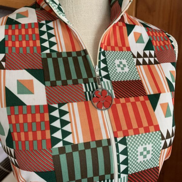 Vintage Patchwork Print Mini Dress/Tunic Top 1970’s - Image 3