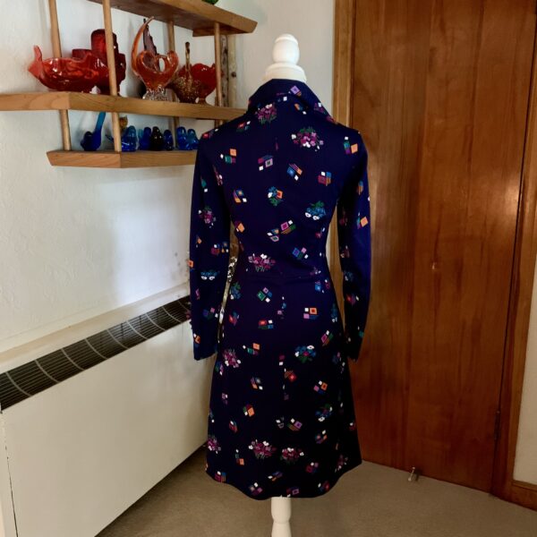 Vintage Long Sleeve Abstract Print Dress 1970’s - Image 5