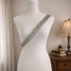 1980s Triple Strand Silver Chain Belt with Sculptural Oval Links