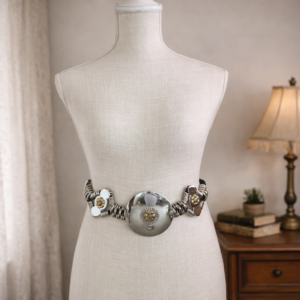 Vintage 1980s Mixed-Materials Statement Belt