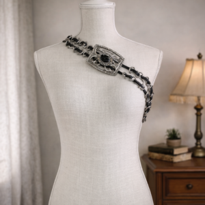 Vintage 1980s Sculptural Buckle Statement Belt