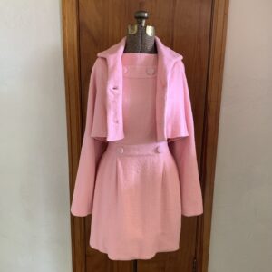 1960s Pink Brushed Wool Mod Dress And Cropped Jacket Set
