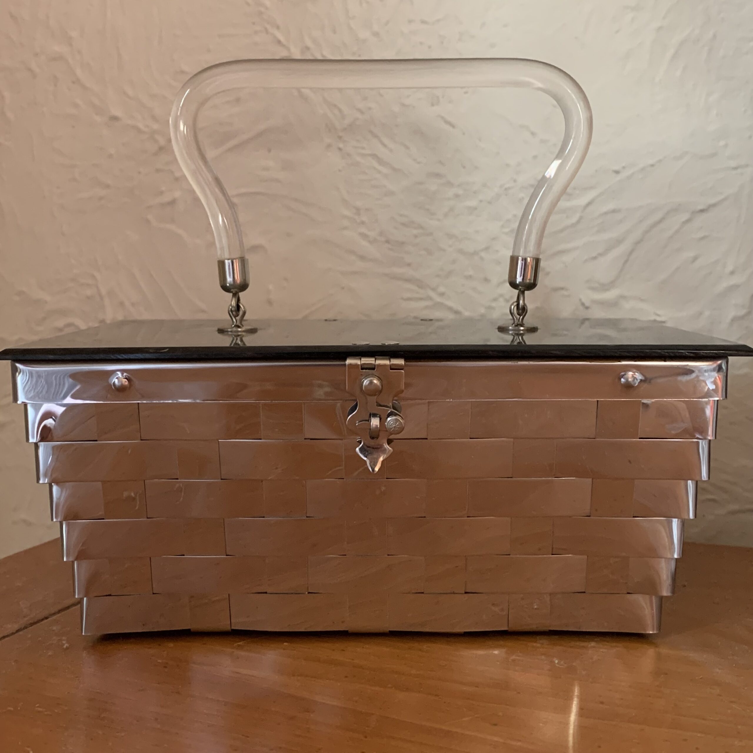 Dorset-Rex Fifth Avenue Lucite-Handled Box Bag, c. 1950s