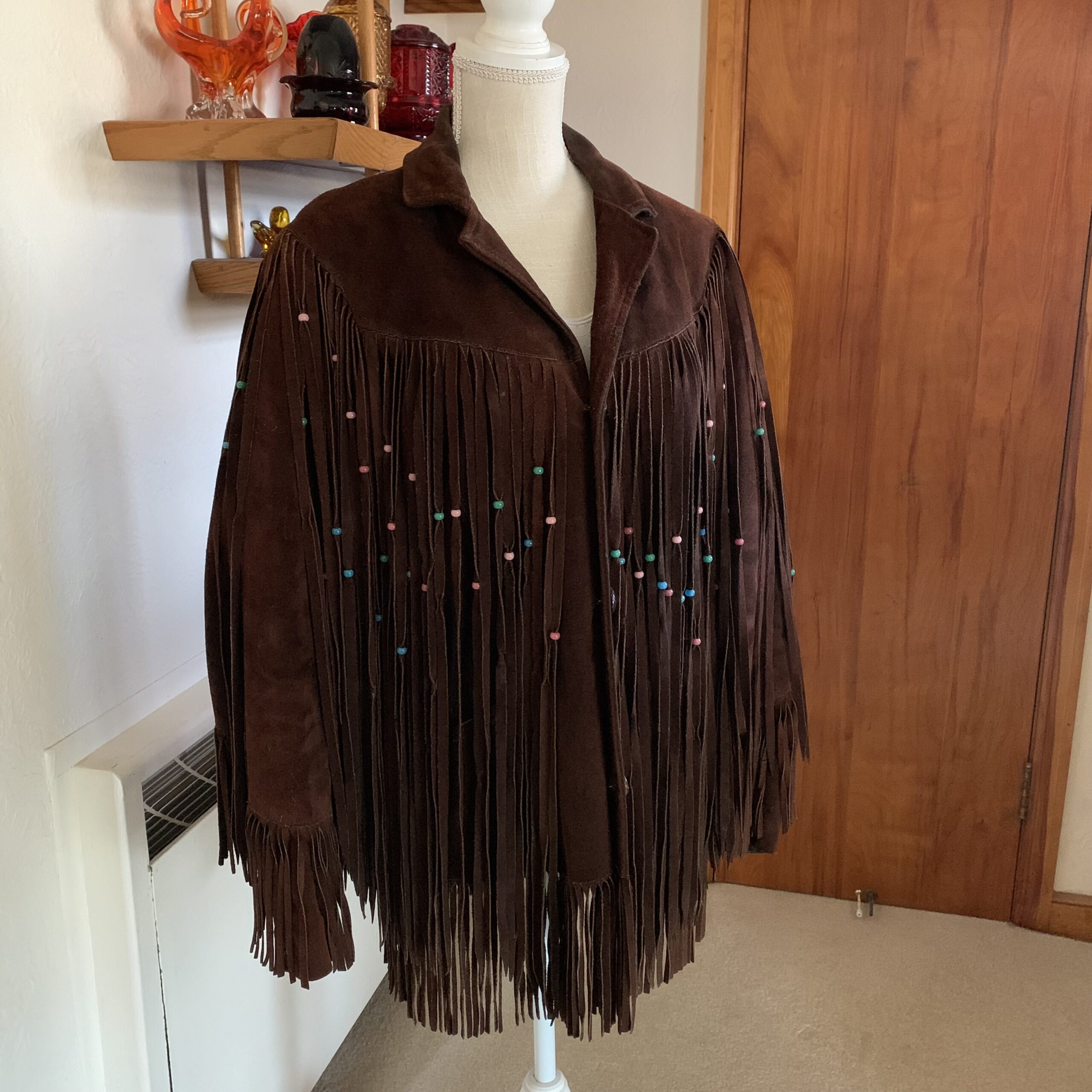 1960s Pioneer Wear Leather Fringe Jacket — Western Heritage Suede, Unisex Size 38