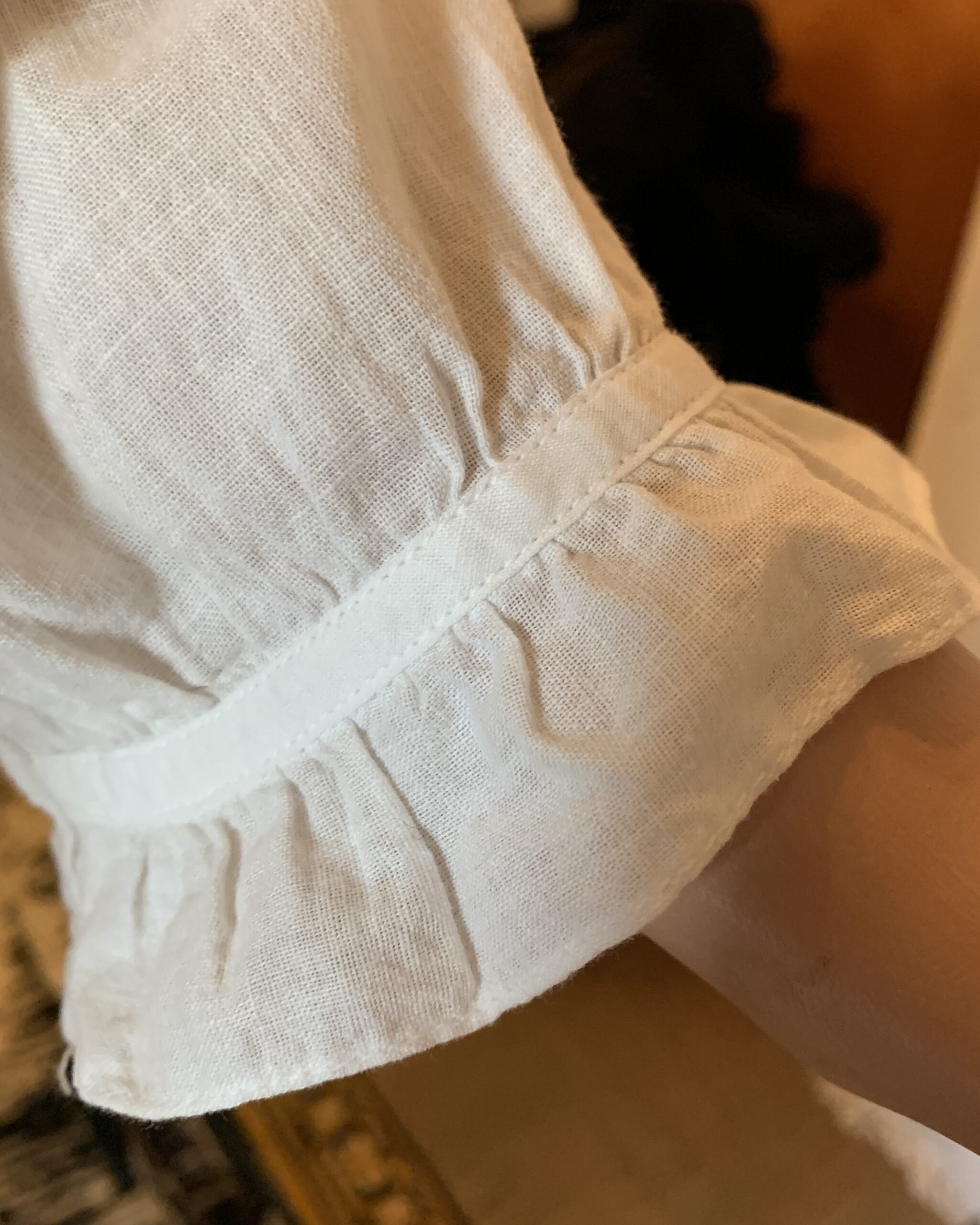 1920s–1930s White Cotton Nightgown with Eyelet Detail - Image 4