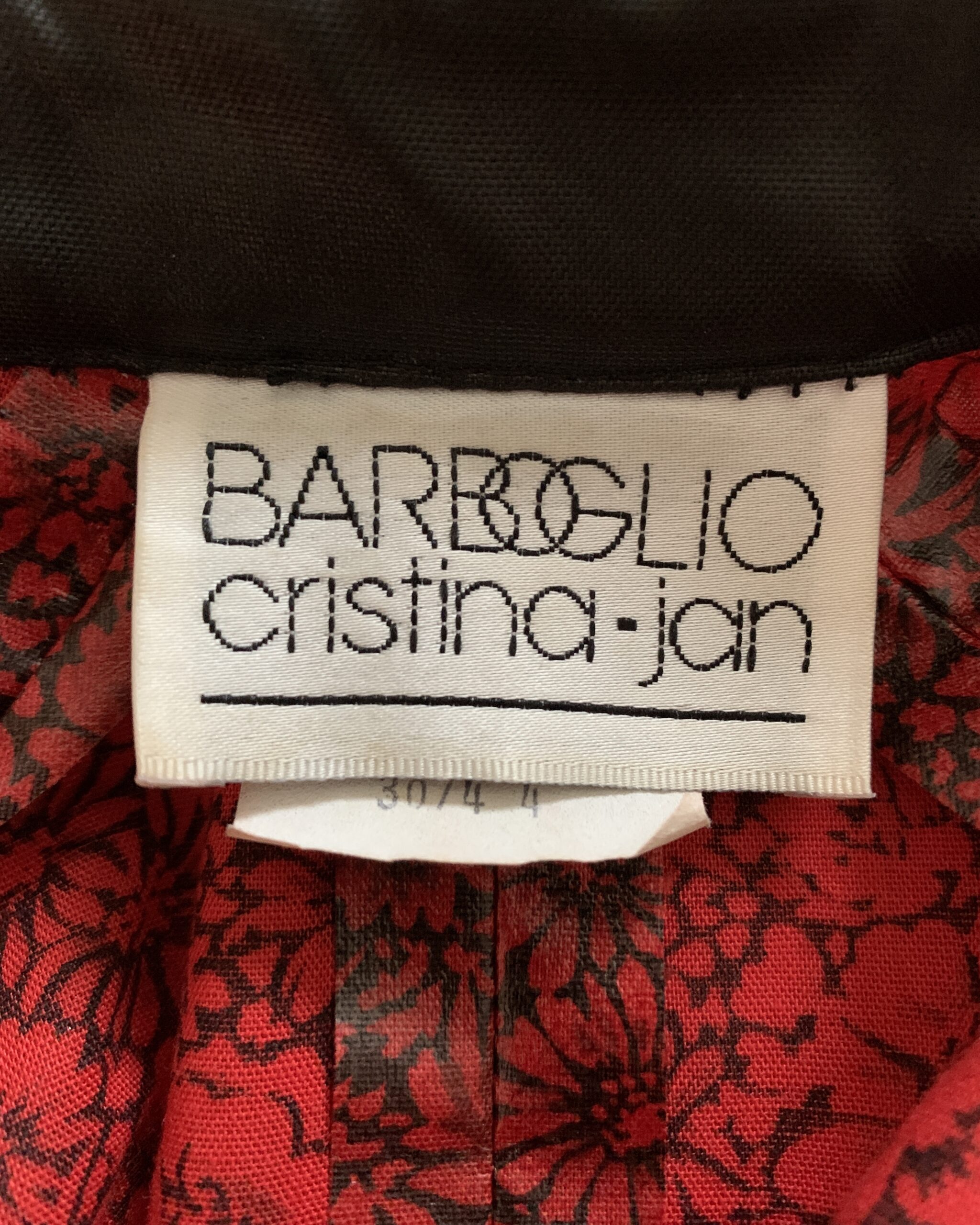Vintage Barboglio Cristina-Jan Cranberry Red Floral Coat Dress - Image 6