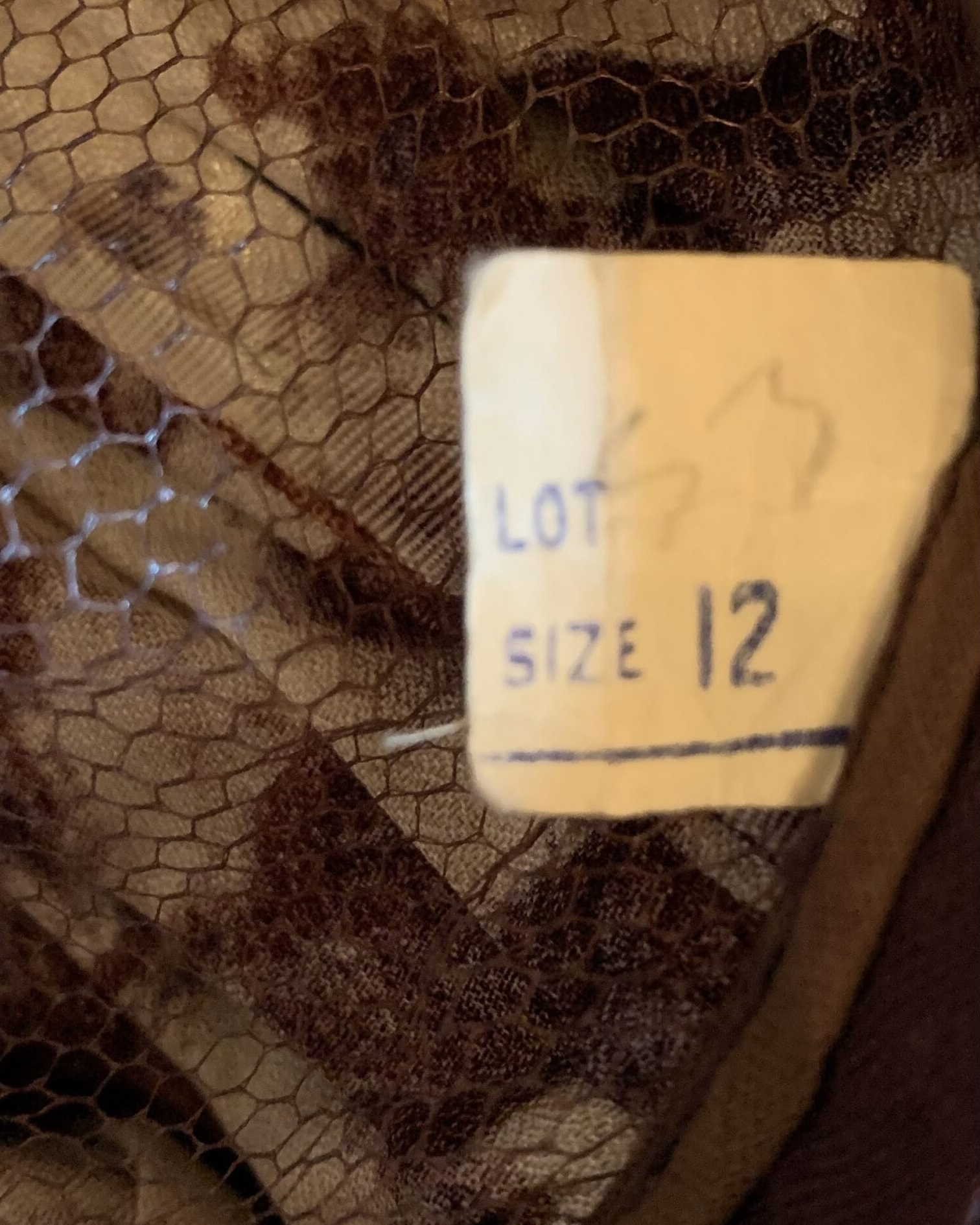 Original vintage size 12 tag inside a Carol Craig New York 1950s dress.